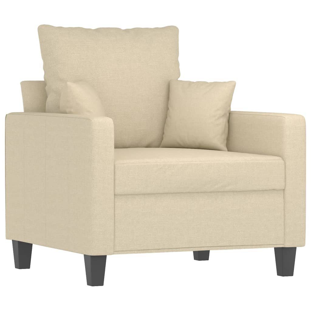 Creme cm Sessel mit 60 Hocker Stoff Sofa vidaXL