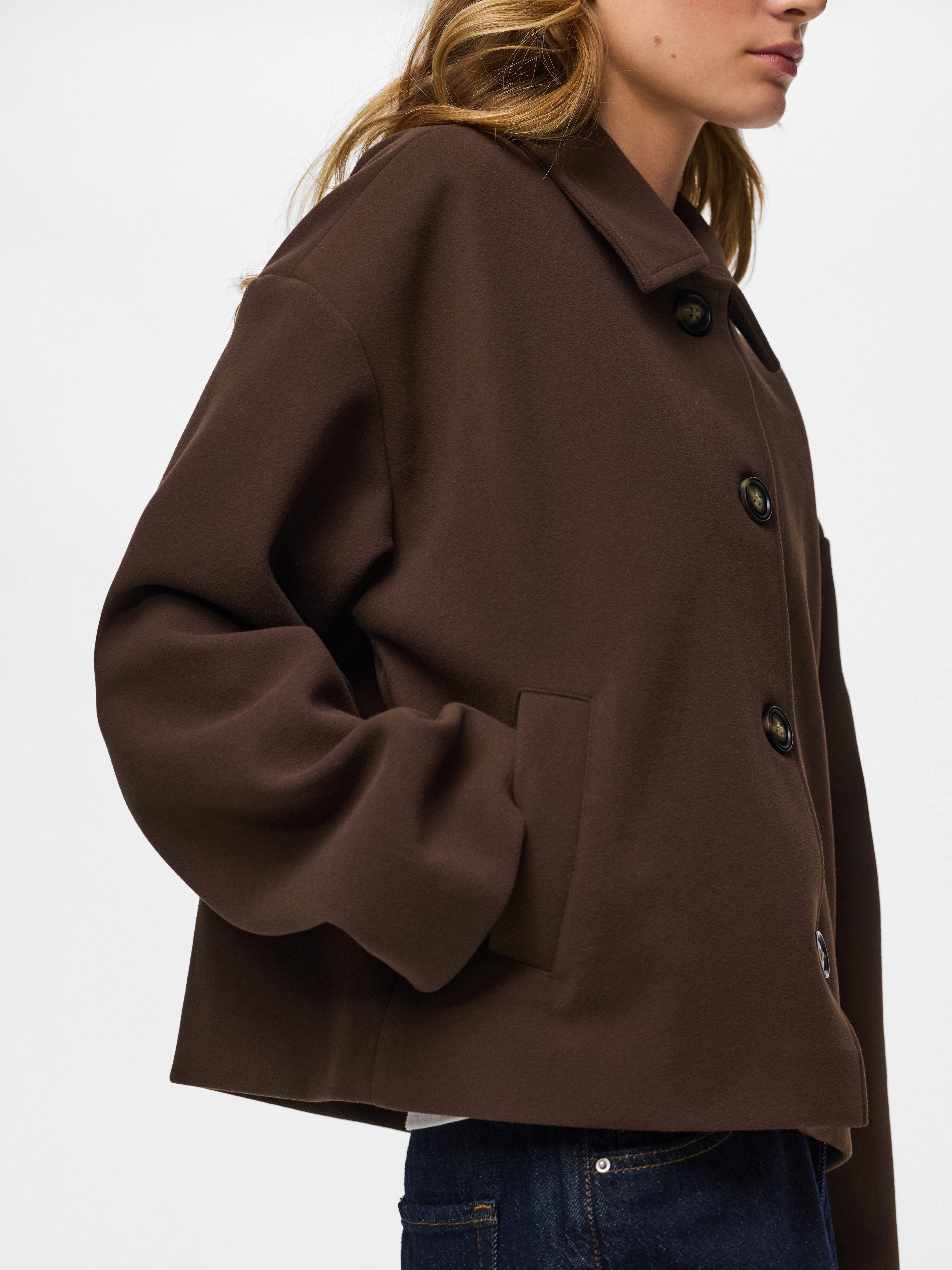 pieces Kurzjacke PCAYA SHORT COAT NOOS BC Kunstfaser