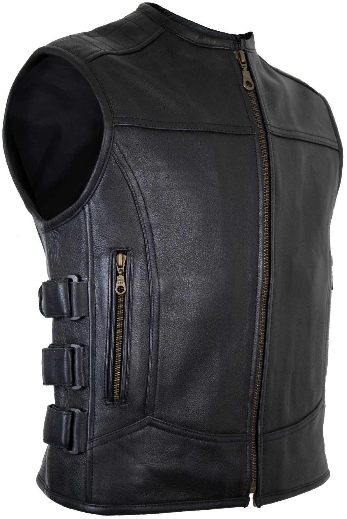 MDM Lederweste Herren Custom Biker Lederweste günstig online kaufen