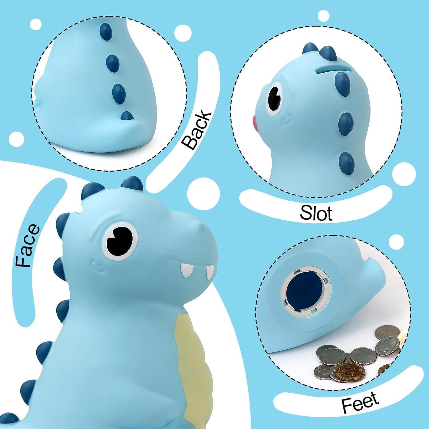 LuxusKollektion Spardose Spardose Dinosaurier Sparschwein Kinder Taufgeschenk PVC Neu Blau