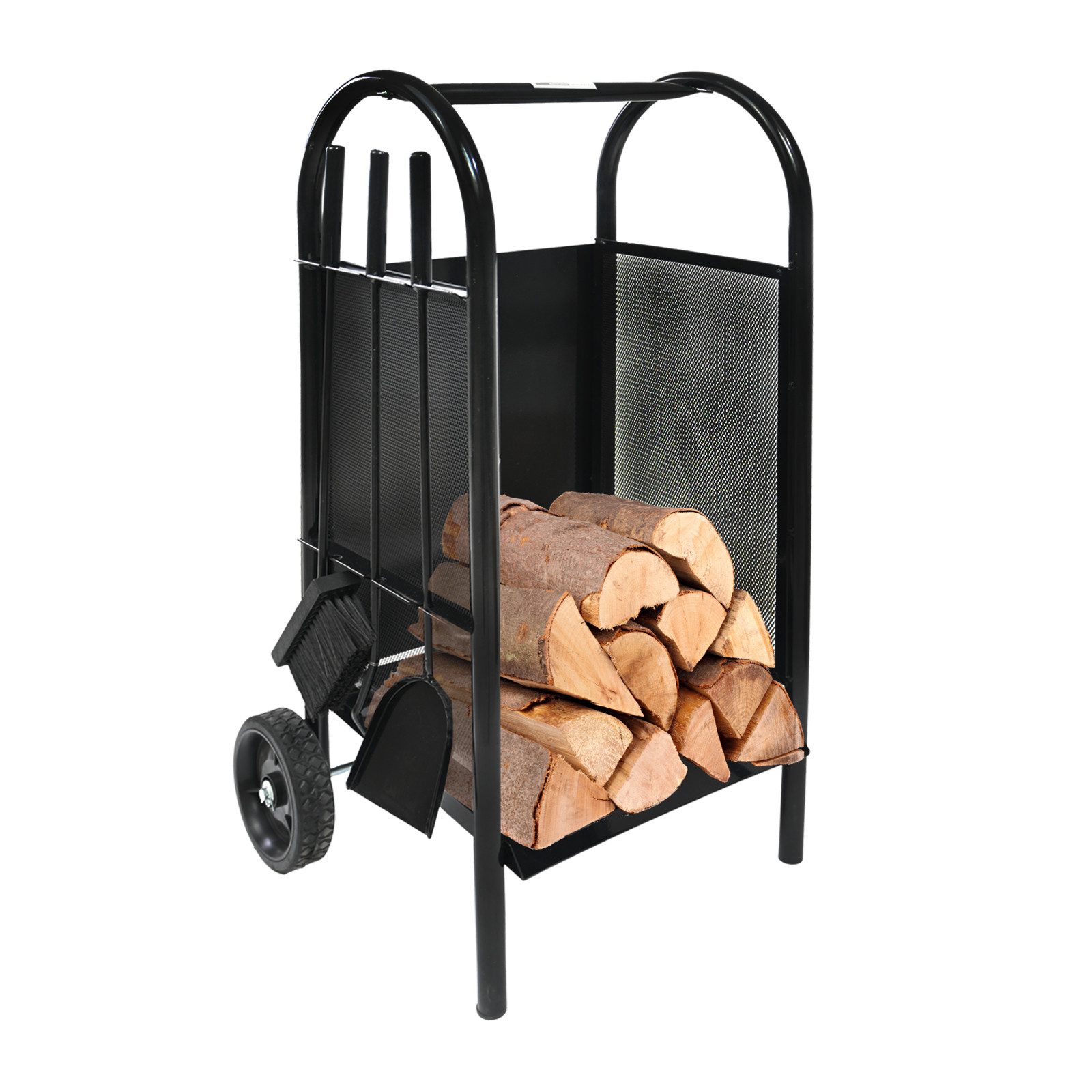 TRUTZHOLM Kaminholzregal Kaminholzwagen mit integriertem Kaminbesteck günstig online kaufen