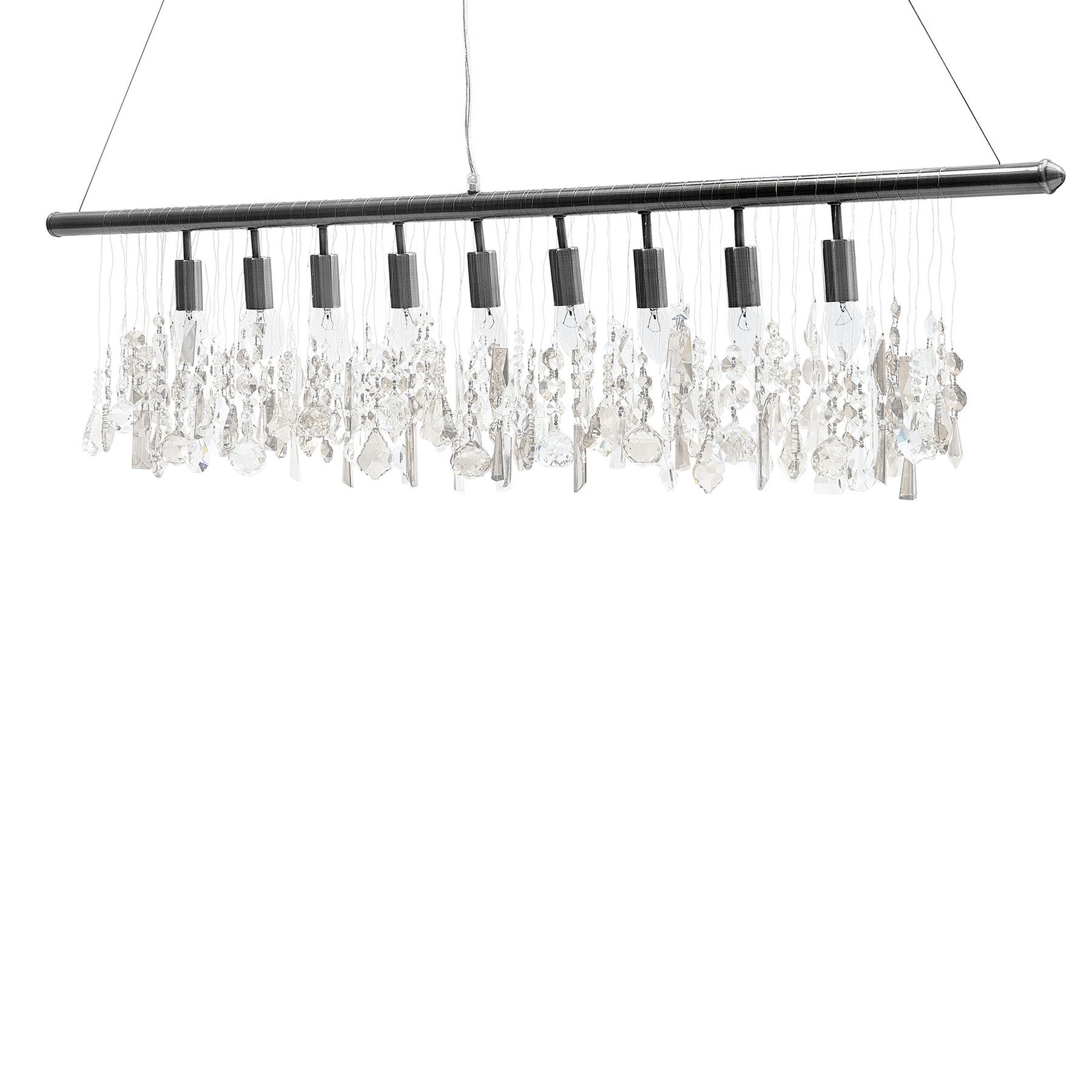 riess-ambiente Hängeleuchte DIAMONDS XL 120cm silber / transparent, ohne Le günstig online kaufen