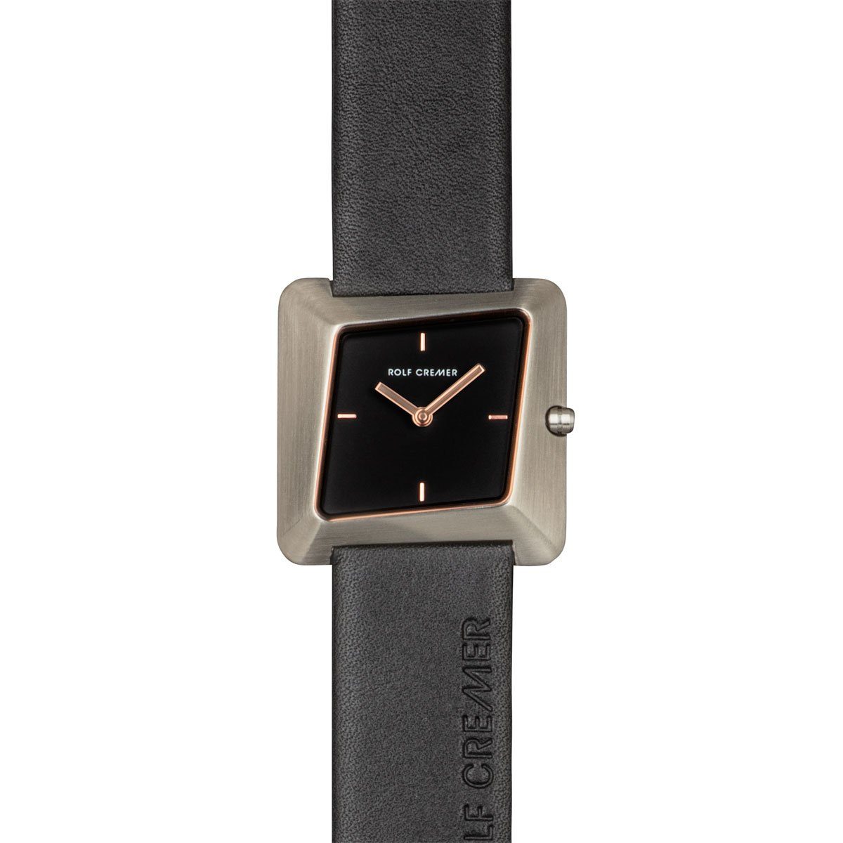 Quarzuhr Rolf Cremer Uhr Twister 507902 Lederband, Edelstahl, schwarz