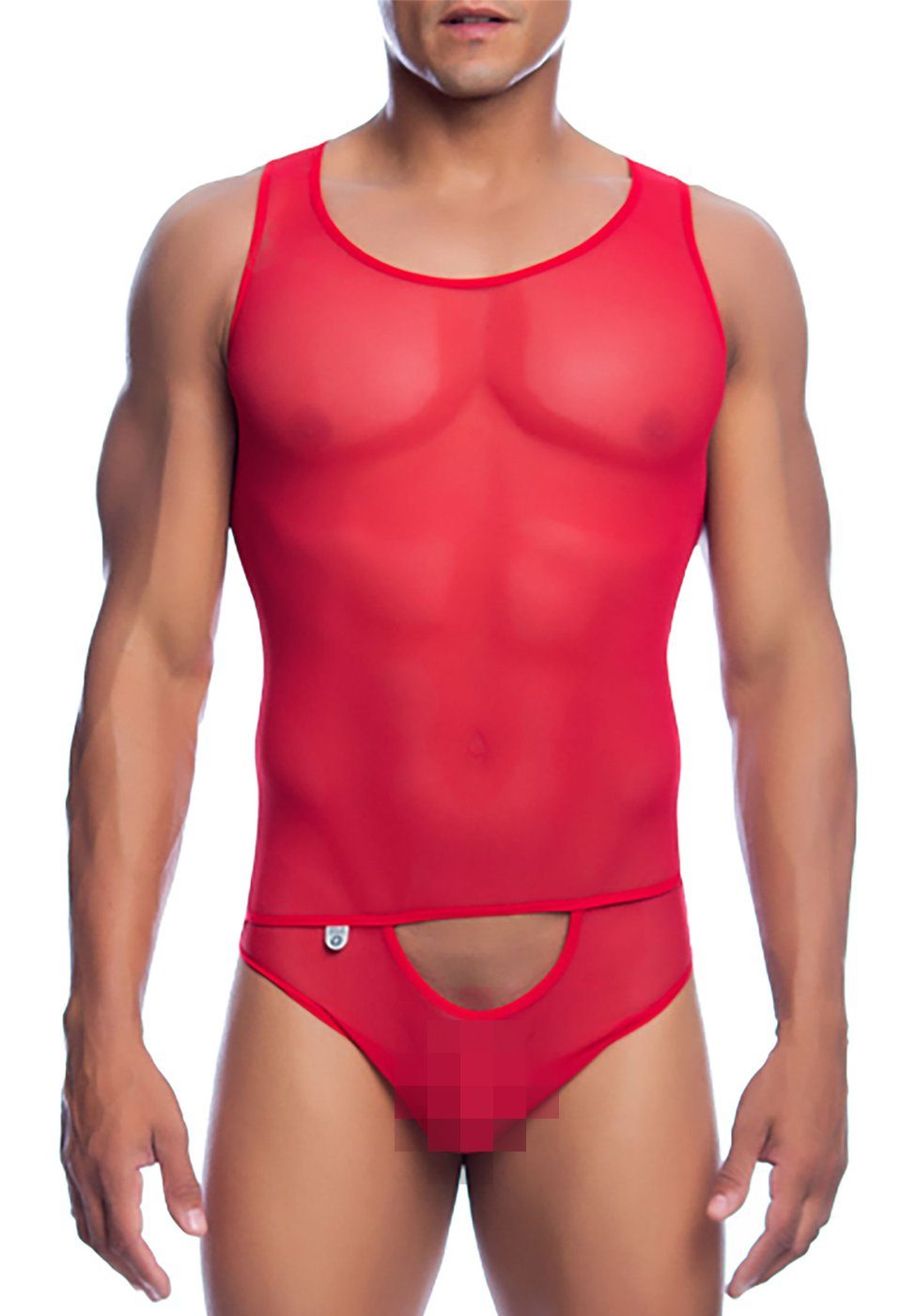 MOB Eroticwear Body Transparenter String-Body - rot