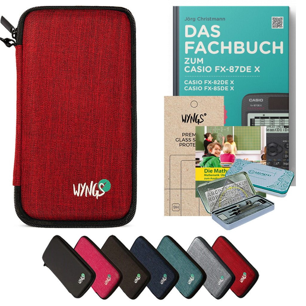 Taschenrechner Zubehör zum Casio fx-87DE X - Premium Set in Rot