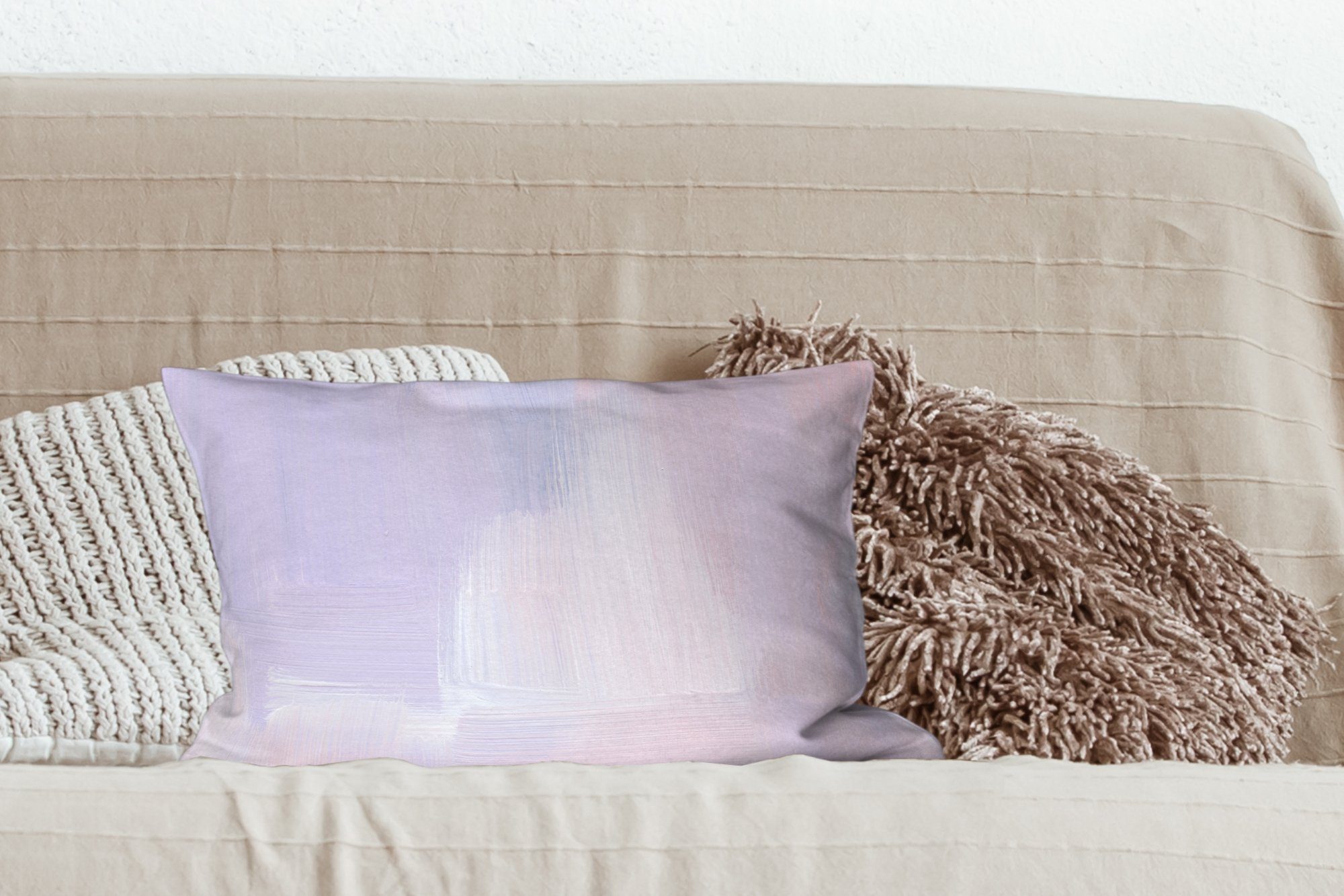 MuchoWow Dekokissen Pastell - Farbe Schlafzimmer mit Wohzimmer Dekoration, Gestaltung, Füllung, Dekokissen - Zierkissen