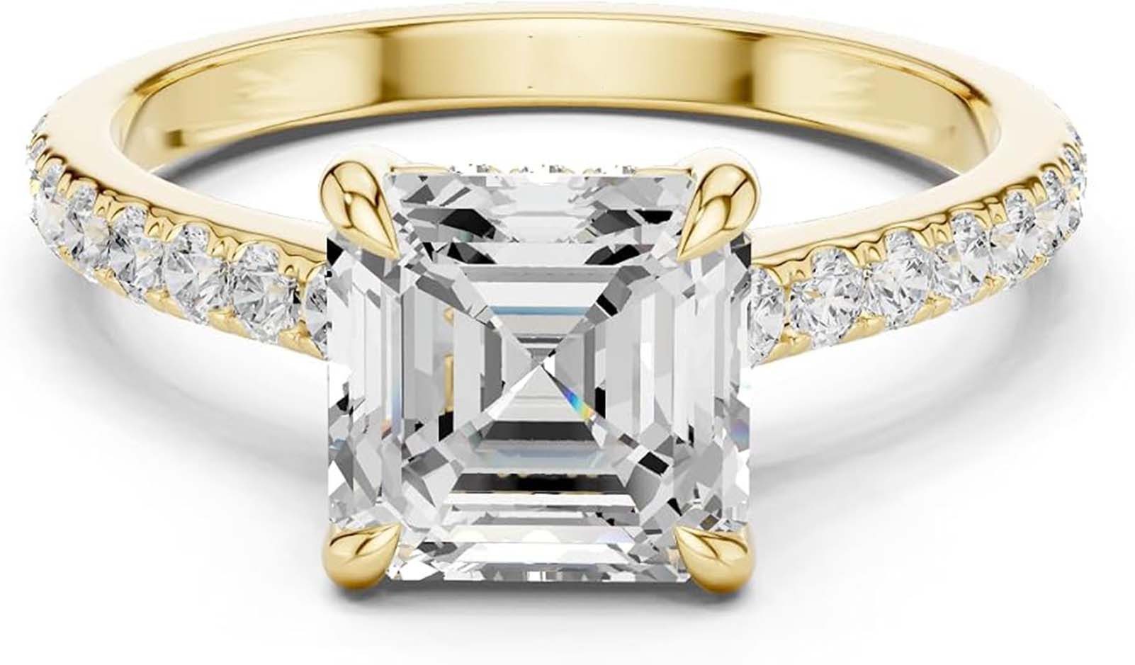 Jumpeak Diamantring 2ct D VS1 2ex,lab grown diamant ring,verlobungsring,damen geschenk, Eheringe,liebes geschenk für sie,geschenk ideen für frau,14K Gold