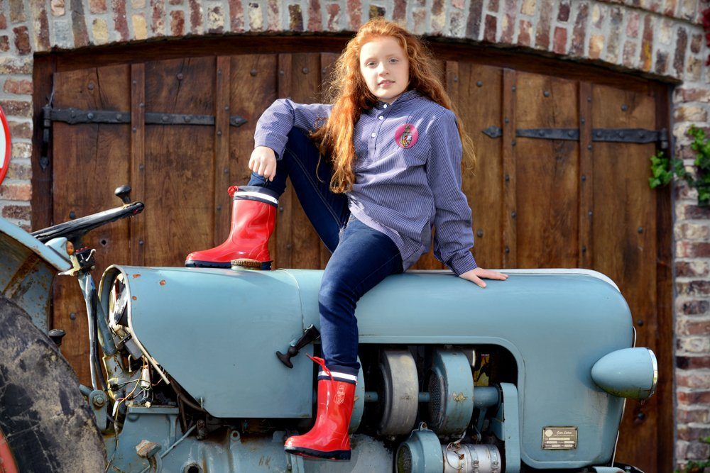 Reflektoren mit Kinder rutschfester Unisex Gummistiefel und Regenstiefel rot Kim Sohle Bockstiegel