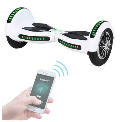 Robway Balance Scooter Hoverboard W3 inkl. Samsung Akku 10” inkl. integrierte Lautsprecher, 800,00 W, 15,00 km/h, (Hoverboard für Erwachsene & Kinder, 1 tlg), Self-Balance-Scooter - Bluetooth - Robway App - LED - Gyrosensoren
