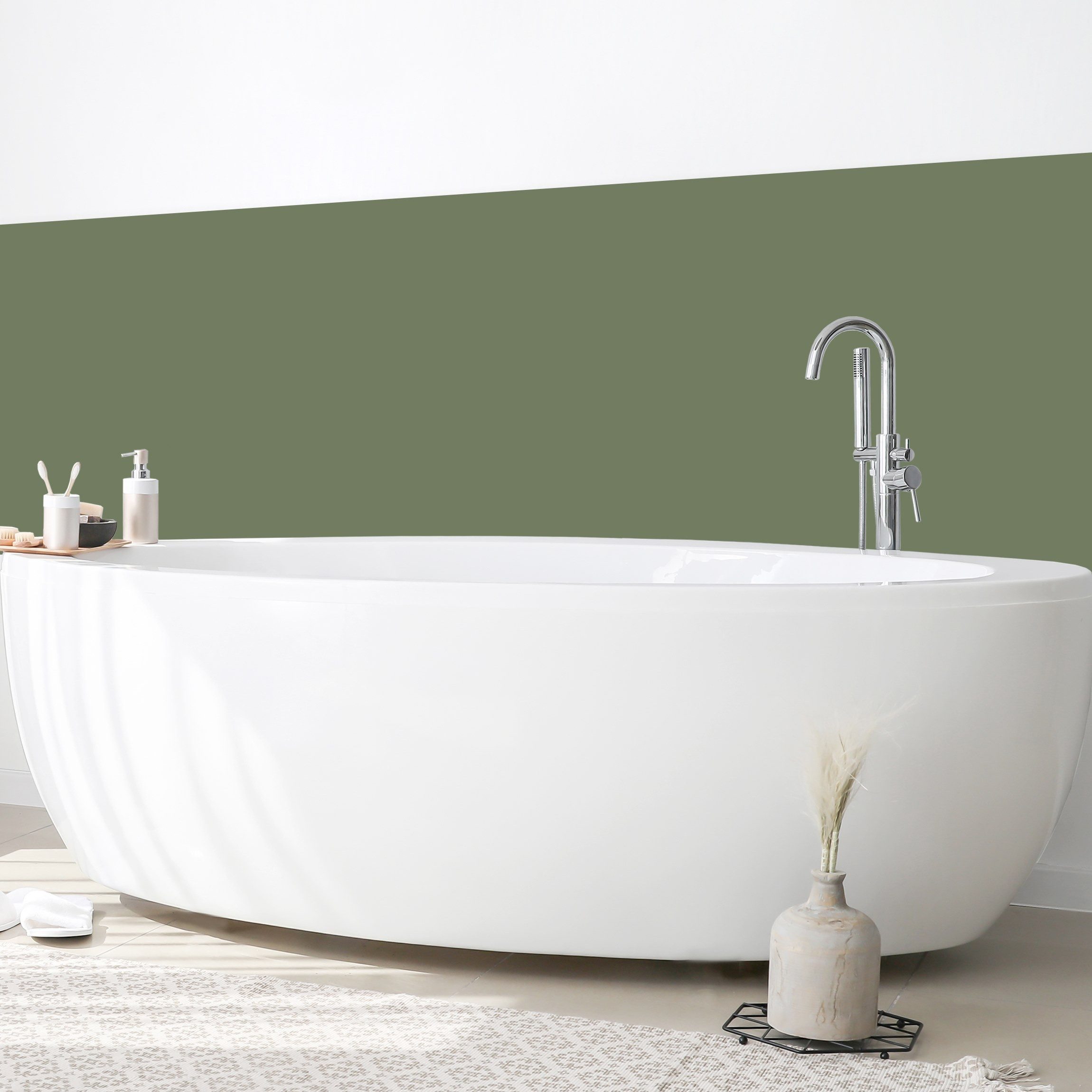 Bilderdepot24 Badrückwand grün fugenlose Wandverkleidung Bad günstig online kaufen