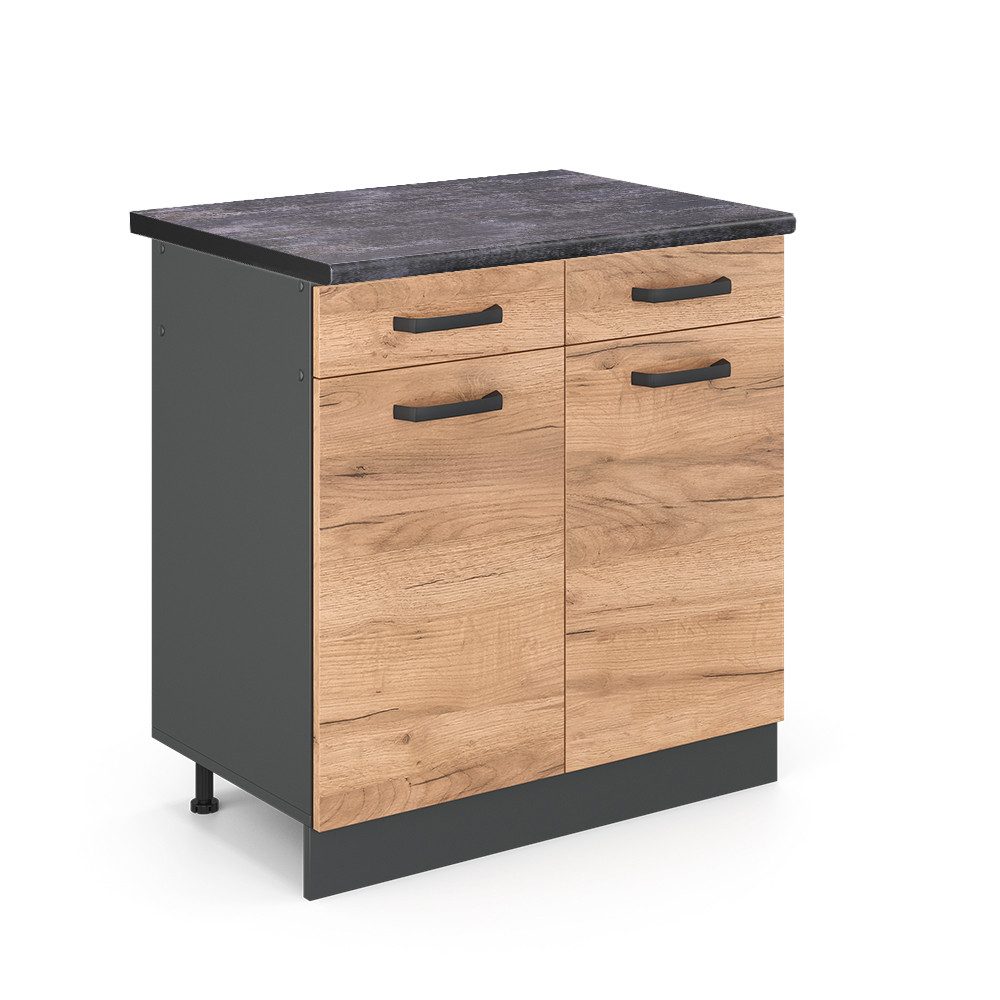 Vicco Unterschrank R-Line, Goldkraft Eiche/Anthrazit, 80 günstig online kaufen