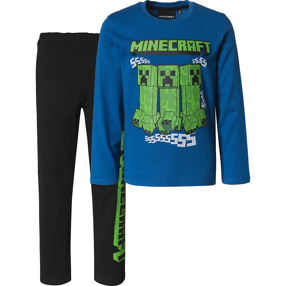 Minecraft Schlafanzug MINECRAFT Kinder Pyjama langer Schlafanzug für Jungen + Mädchen