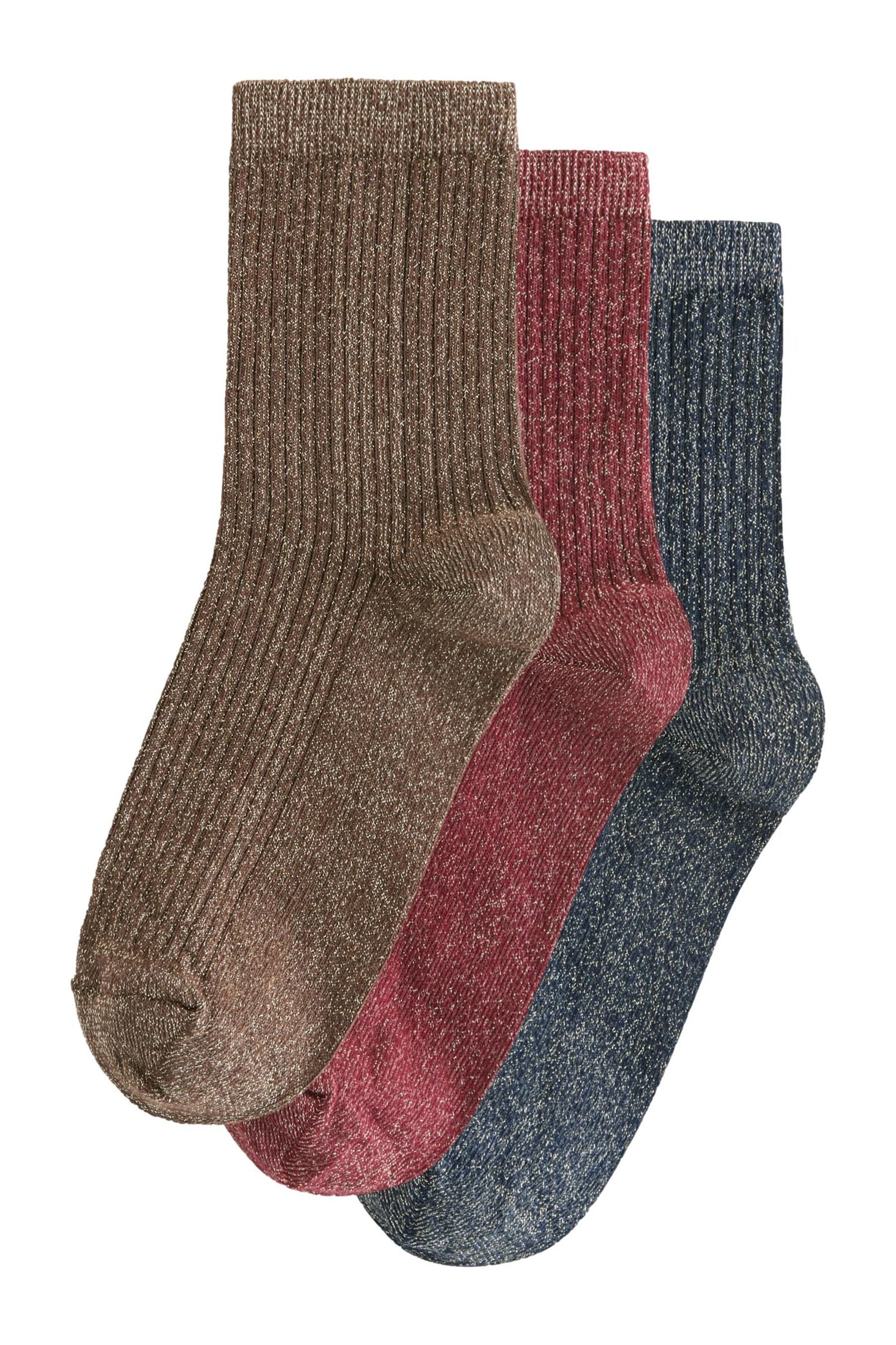 Next Kurzsocken Söckchen mit Glitzer-Effekt, 3er-Pack (1-Paar)