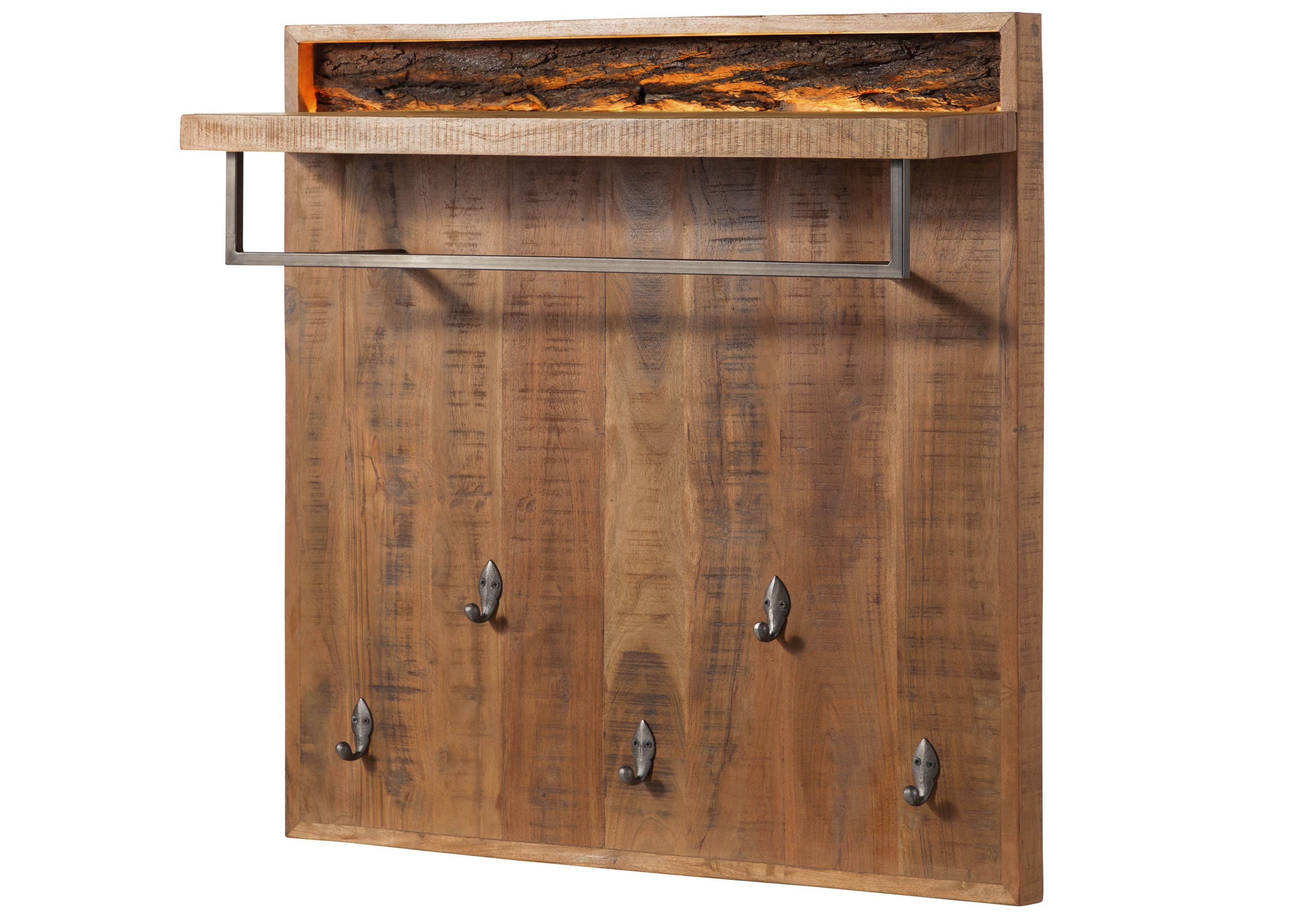 Massivmoebel24 Wandgarderobe (Akazie 88x25x88 natur lackiert günstig online kaufen