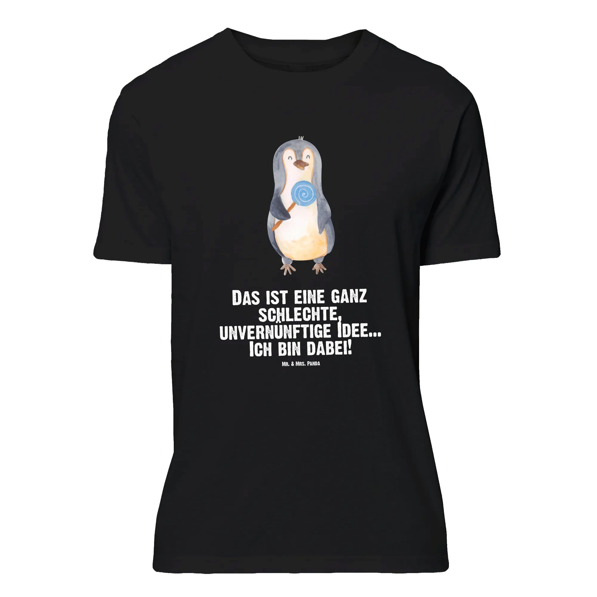 Mr. & Mrs. Panda T-Shirt Pinguin Lolli, Размер XL T-Shirt, Schwarz, Junggesellenabschied, Spruc (Packung, 1-tlg) Herrn Junggesellenabschied Männer
