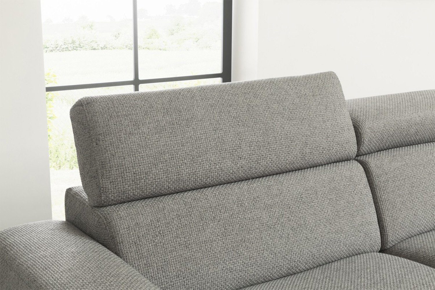 Sofa rechts Wohnlandschaft od. RISO, KAWOLA Stoff links grau U-Form Longchair