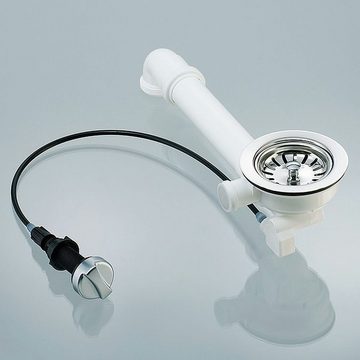 keenberk Ablaufventil Ablaufgarnitur mit Dreh-Exzenterventil 3,5" und 1" Überlauf-Anschluss
