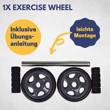 Best Sporting AB-Roller Exercise Wheel - Ab Wheel I Breite 26,5 cm, Durchmesser 14 cm, Ideal für die Arbeit an der Bauch- und Oberkörpermuskulatur