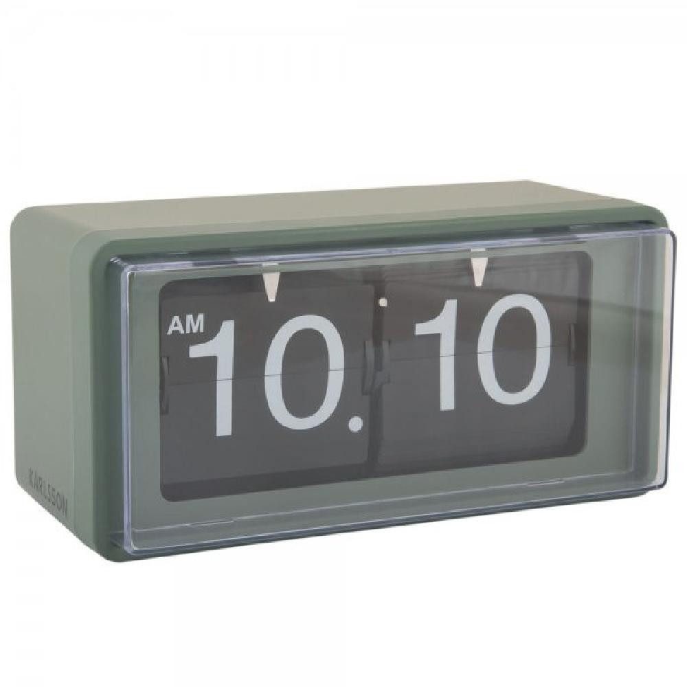Karlsson Uhr Wanduhr oder Tischuhr Retro Boxed Flip Jungle Green günstig online kaufen