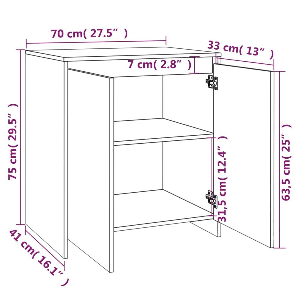 vidaXL Sideboard, 2-tlg. Kommode Sonoma-Eiche Holzwerkstoff