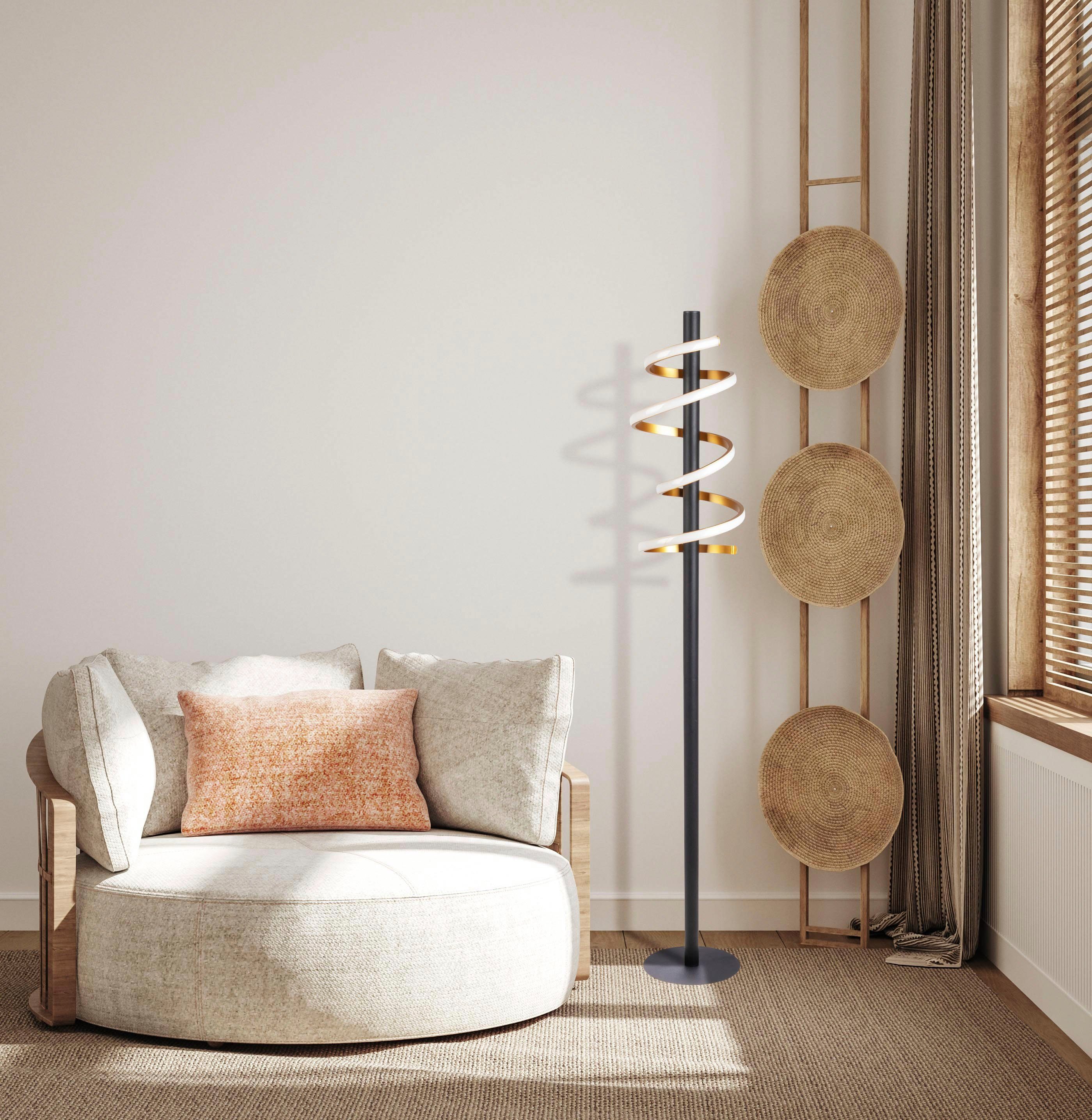 näve LED Stehlampe Belleza, Dimmfunktion, LED fest integriert, Warmweiß, Touchschalter, warmweiß, 15W, 3-Stufen dimmbar, Höhe: 140cm
