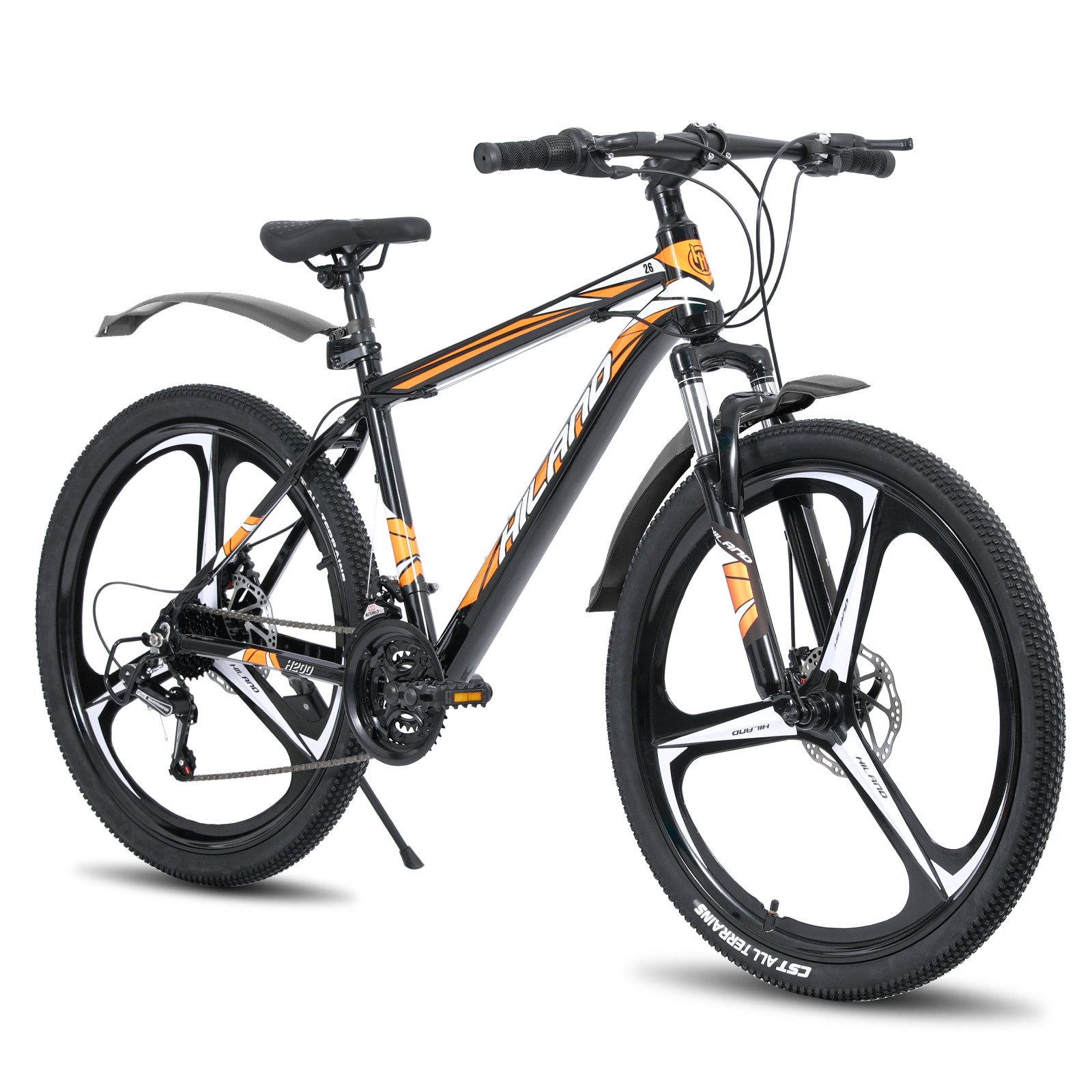 HILAND Mountainbike 26 Zoll Mountainbike MTB für Jugendliche Fahrrad Herren Damen Jungen, mit Aluminiumrahmen Scheibenbremse Federgabel 3 Speichenräder