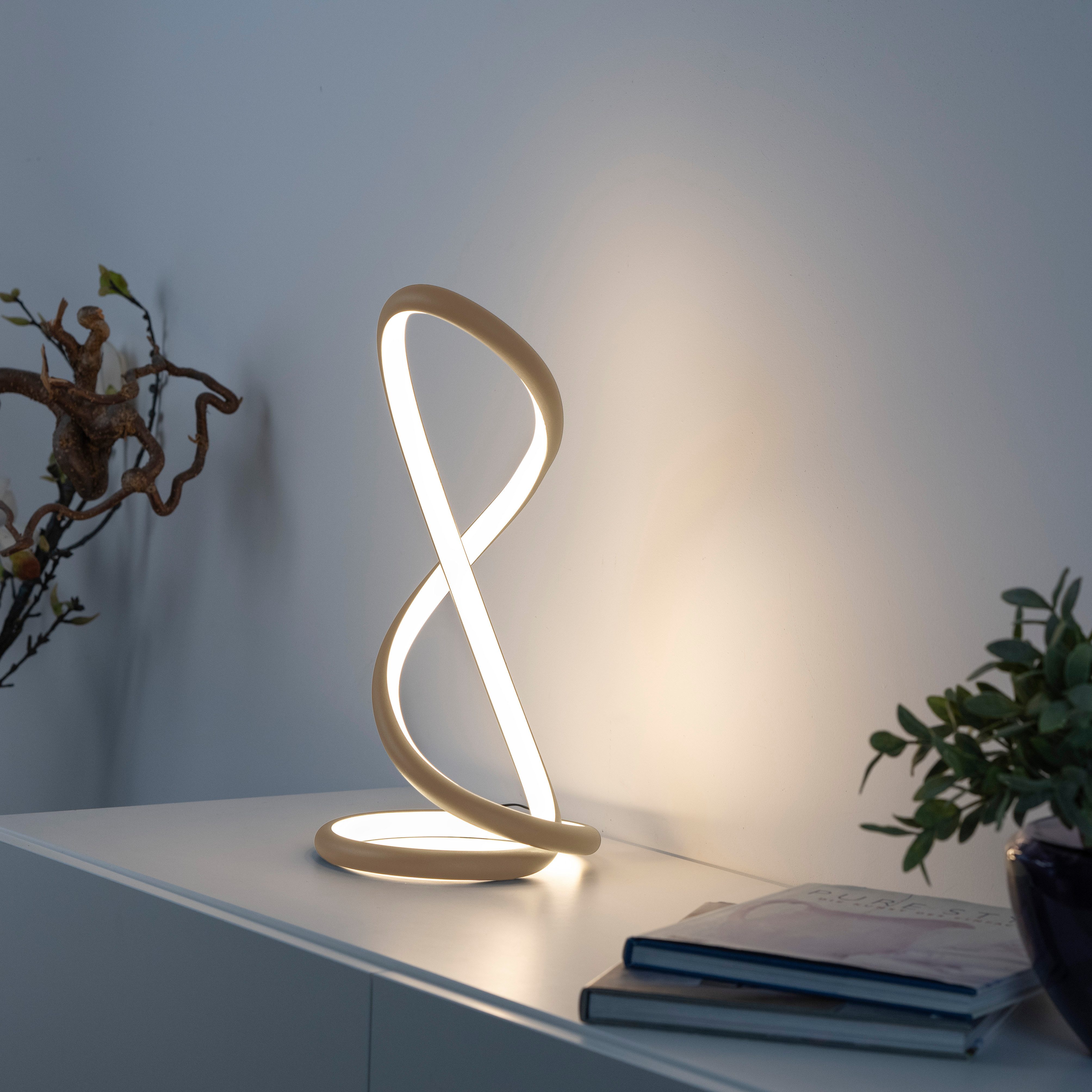 Paul Neuhaus LED Tischleuchte TWIST, LED fest integriert, Warmweiß, Schnurdimmer