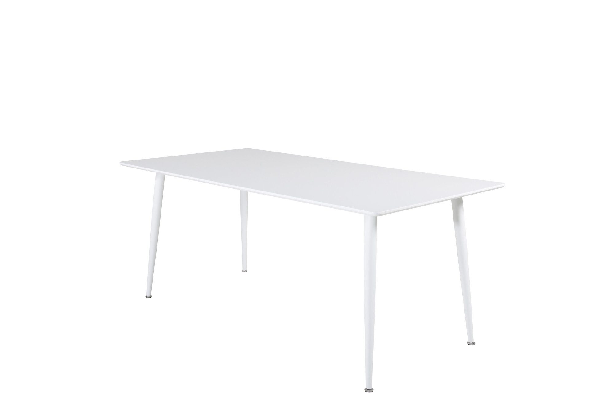 Venture Home Esstisch Polar, rechteckiger Esstisch in hellem Weiß, 180 × 90 cm, Esszimmertisch, MDF, Metallbeine, rechteckig, hell, skandinavisch