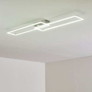 hofstein Deckenleuchte »Alanno« dimmbare Deckenlampe aus Stahl in Silber, CCT 2700-5000 Kelvin, 40 Watt, 1920 Lumen, mit der Fernbedienung einstellbar