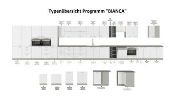 Küchen-Preisbombe Küchenzeile Bianca Basic I 240 cm Hochglanz weiß Küchenblock Einbauküche Küche