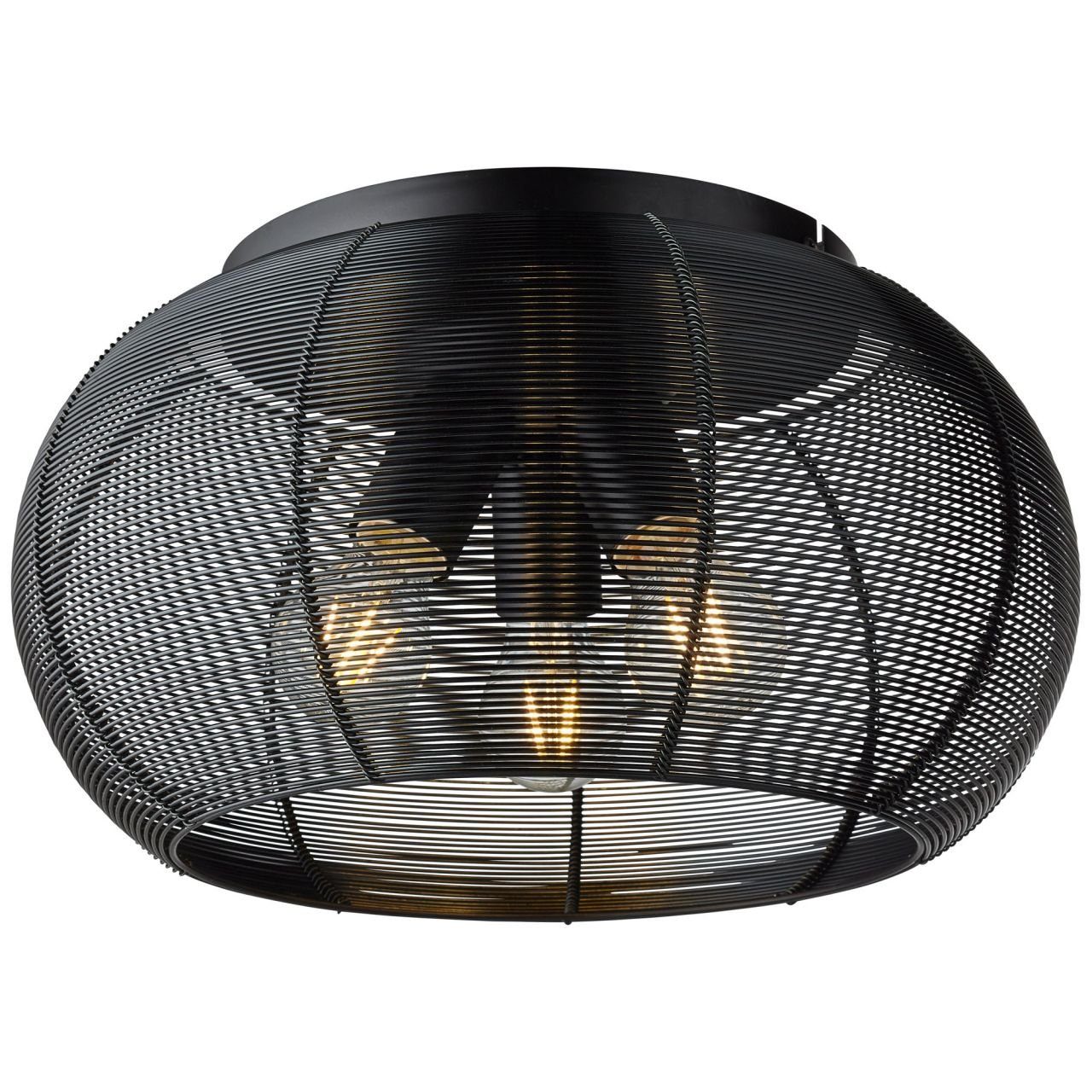 Sambo Deckenleuchte fü E27, Sambo, Deckenleuchte geeignet Lampe schwarz Brilliant 60W, 3x A60, 40cm