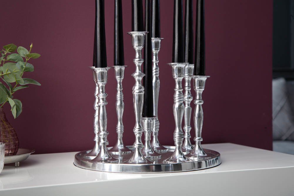 riess-ambiente Kerzenständer MODERN BAROCK 25cm silber, Metall · Kerzenhalter · Deko · Barock-Design – Bild 4 von 5