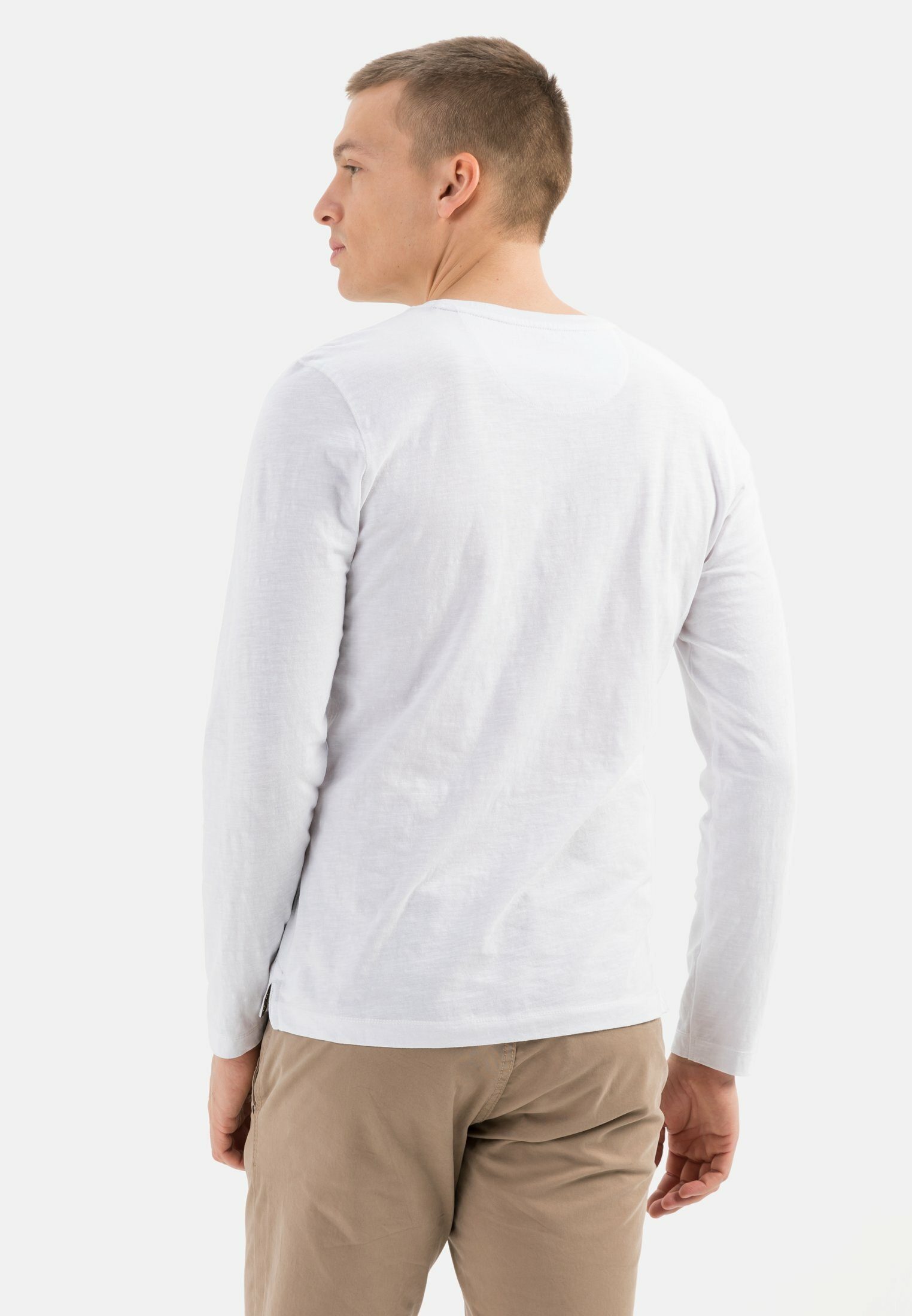 camel Weiß Henleyshirt active