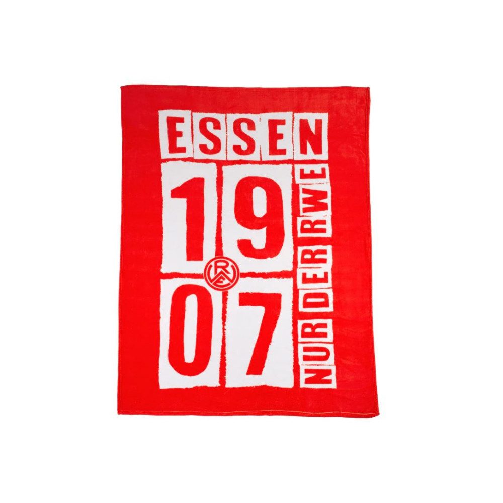 Rot-Weiß Essen Tagesdecke Rot-Weiss Essen Fleecedecke "NUR DER RWE 1907" rot
