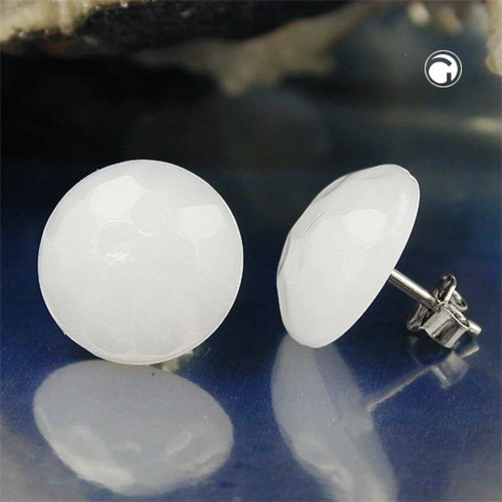 unbespielt Paar Ohrstecker Ohrringe creme-weiß Kunststoff günstig online kaufen