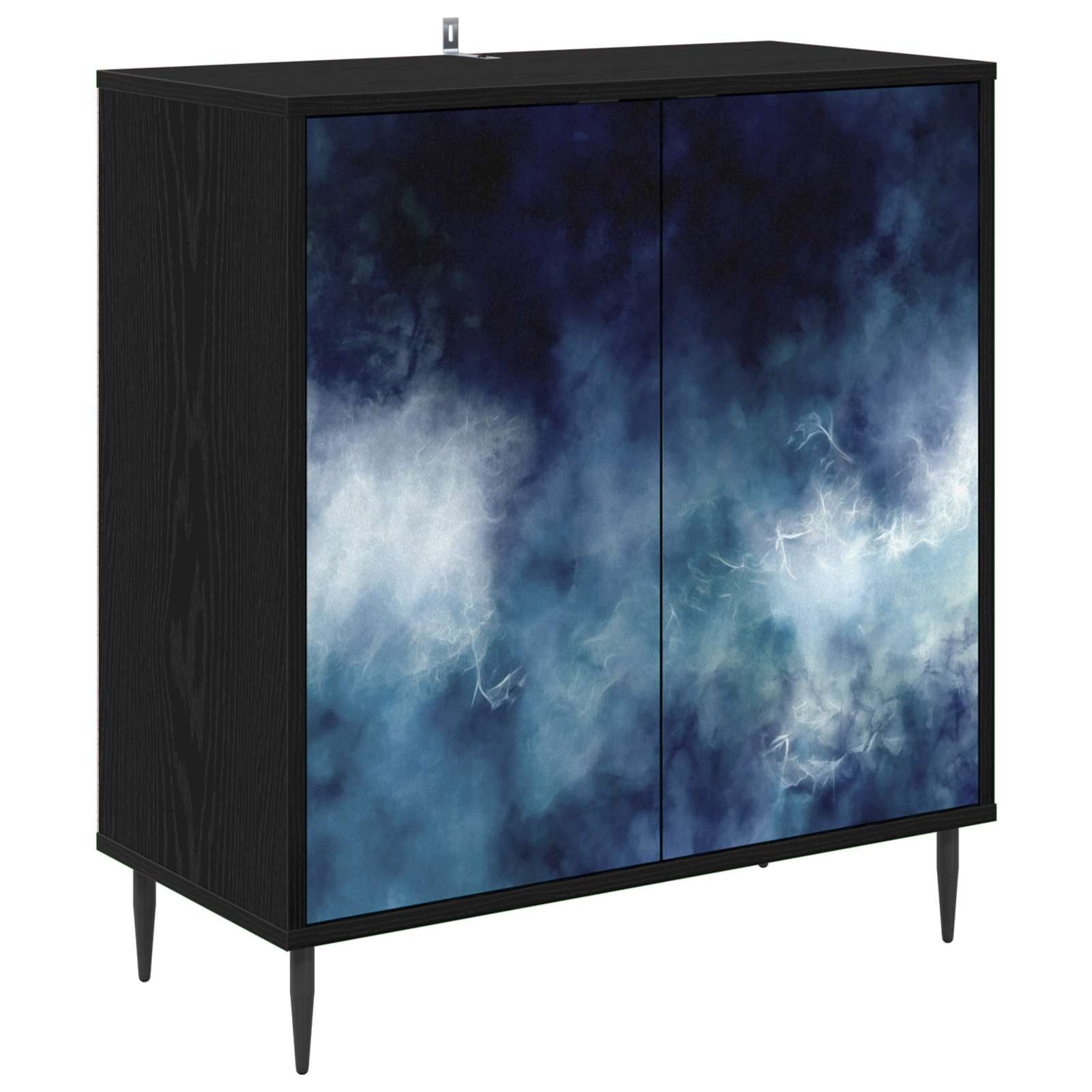 vidaXL Sideboard Sideboard RAALTE Schwarz Eichen-Optik 69 x 33 x 76 cm (1 St)