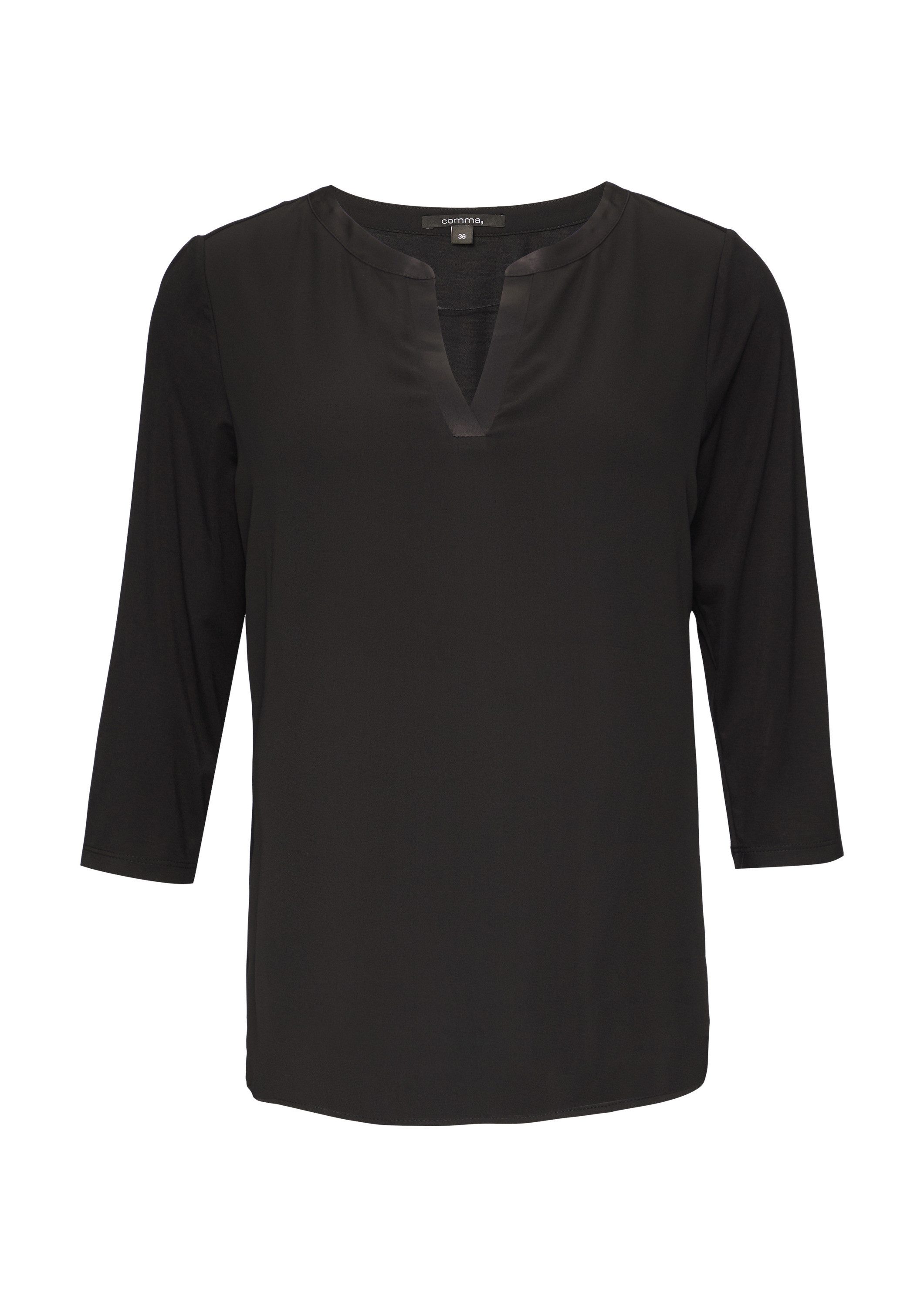 comma 3/4-Arm-Shirt T-Shirt Longsleeve im Fabricmix günstig online kaufen