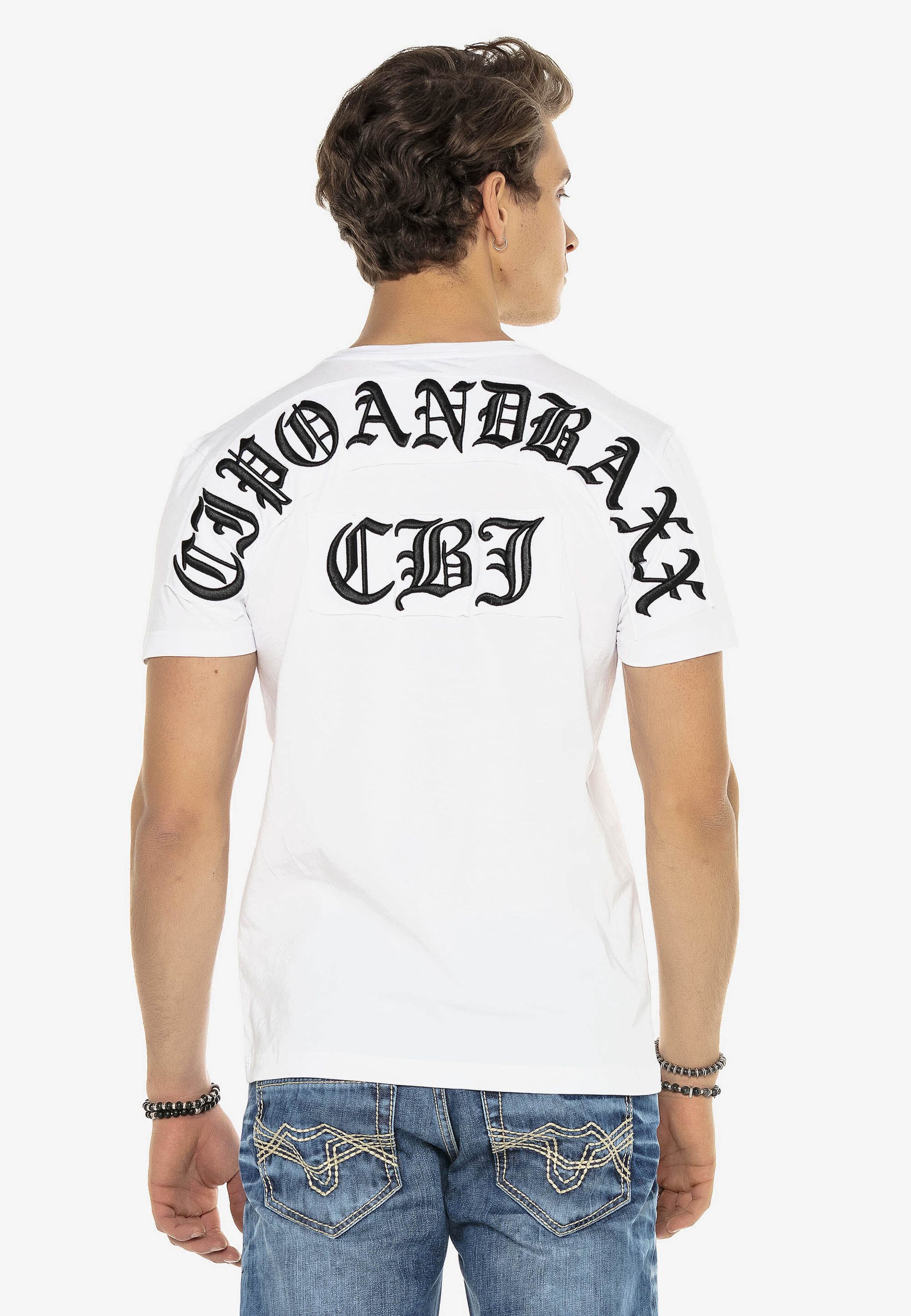 Cipo & Baxx T-Shirt Markenschriftzug Cooles Motiv als Eyecatcher