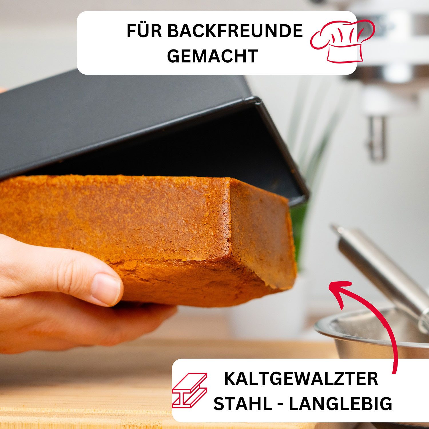 WESTMARK Kastenform Königskuchenform, Länge: 25 cm, mit Antihaftbeschichtung, Back Klassik