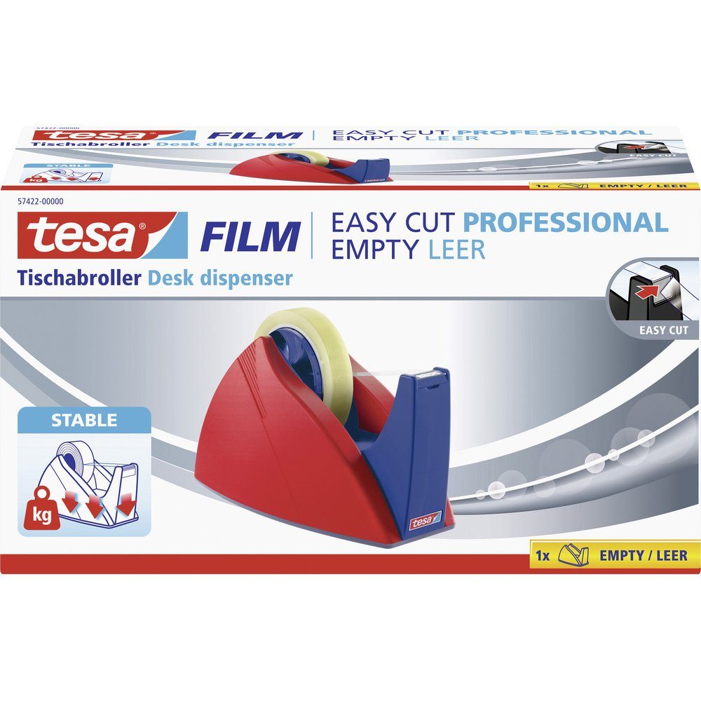 Klebeband tesa 57422-00000-03 Tischabroller tesa Easy Cut® Rot, Blau 1 St.