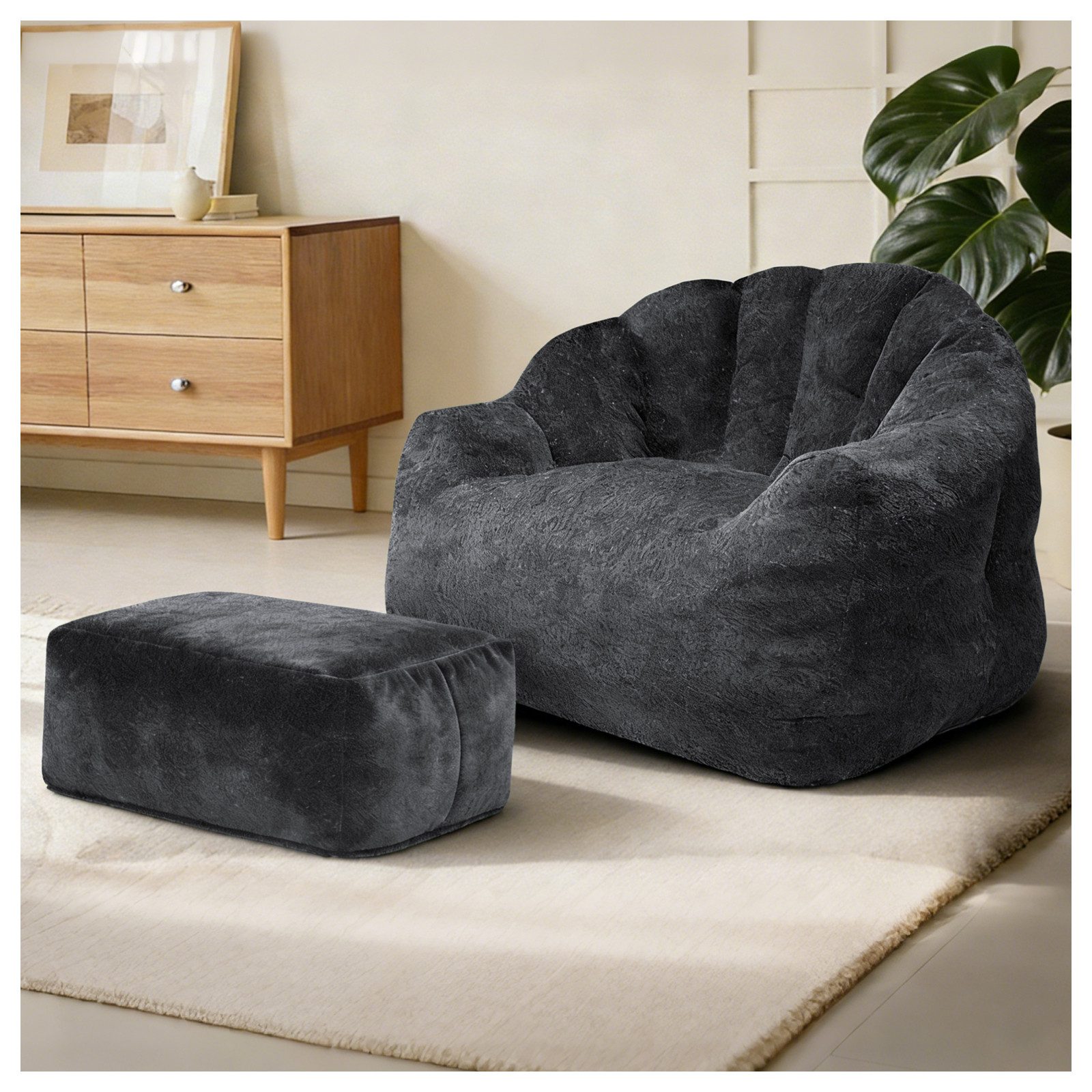 Odikalo Loungesofa Sofas wohnzimmer mit Schlaffunktion & Fußstütze, Bear Paw Single Sofa with Ottoman– Elevate Your Relaxation Space