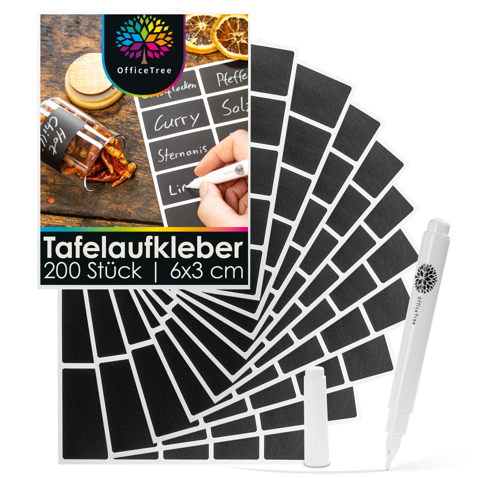 OfficeTree Etiketten OfficeTree Tafelaufkleber, Aufkleber zum beschriften