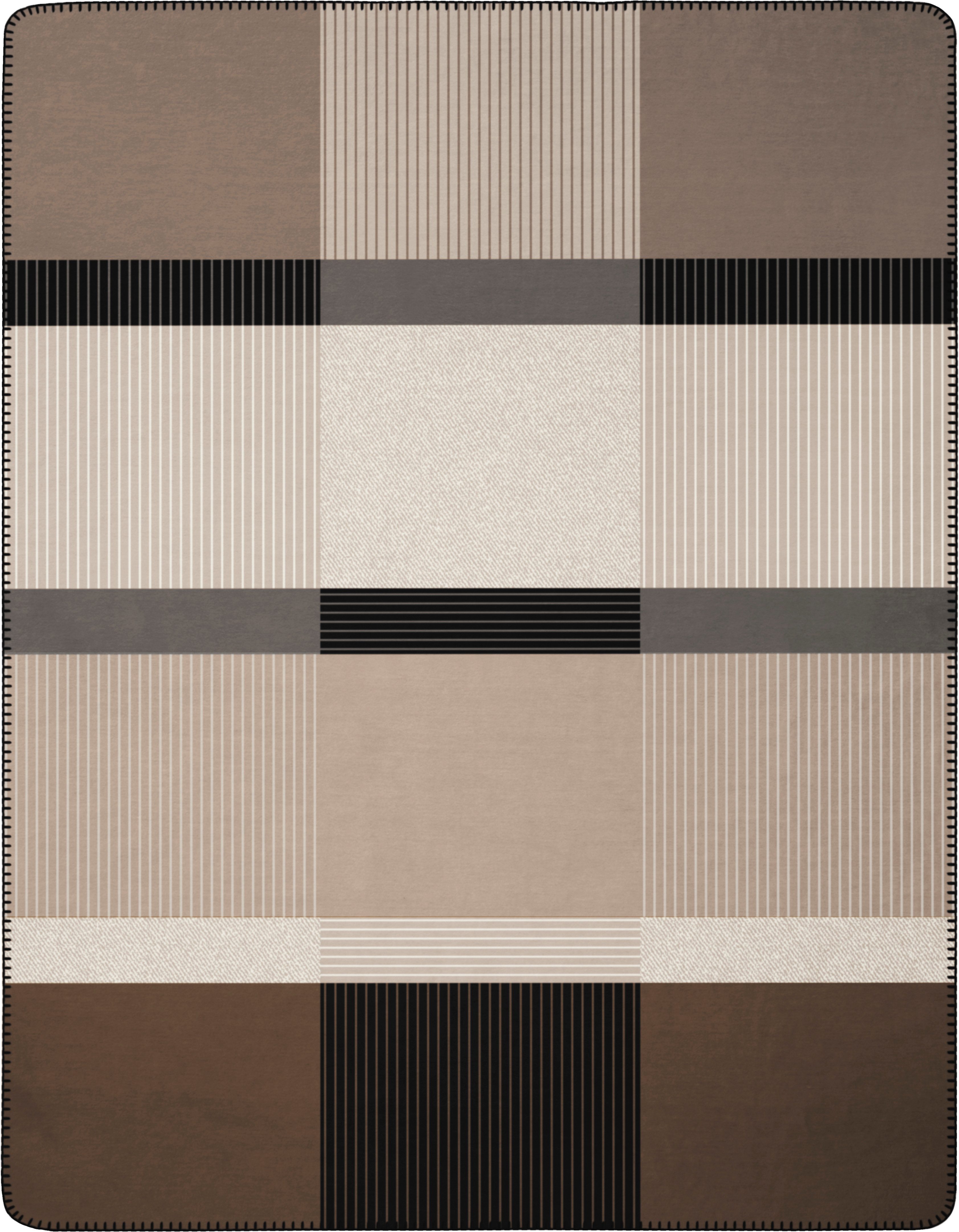 Wohndecke Origin Check, Biederlack, 150 x 200, mit Zierstich