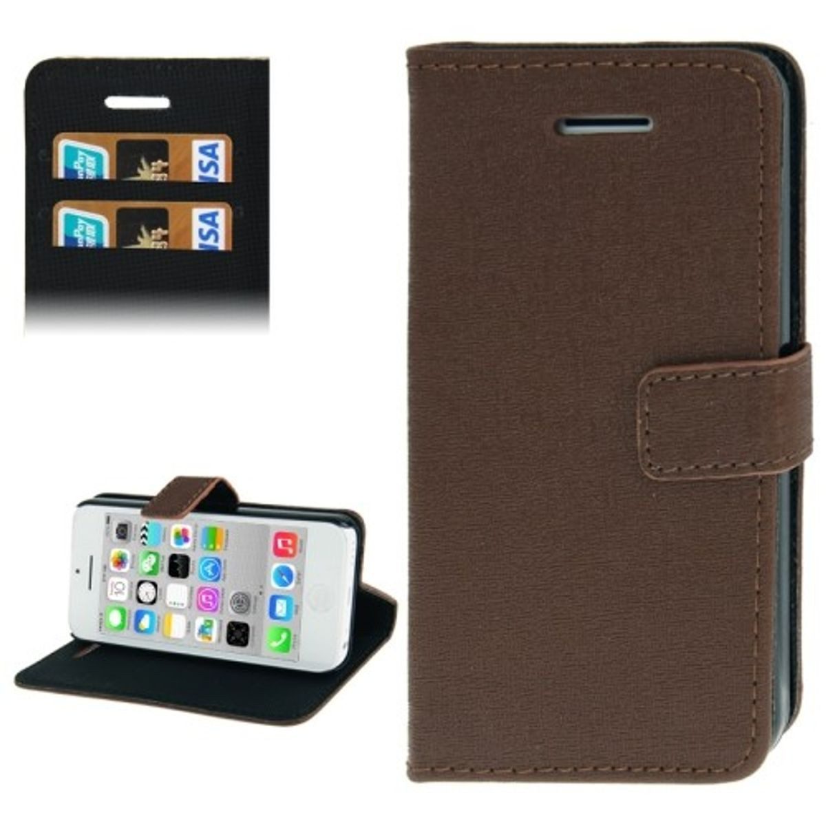 König Design Handyhülle Apple iPhone 5c, Apple iPhone 5c Handyhülle Backcover Braun