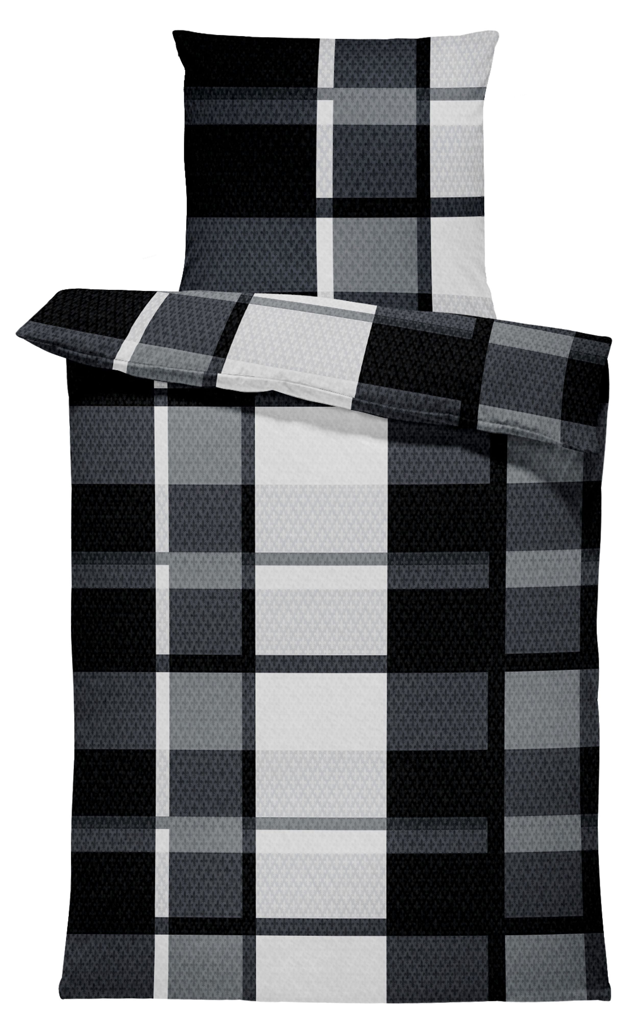 One Home Bettwäsche Modern, Fleece, 2 teilig, Kariert, kuschelig flauschig günstig online kaufen