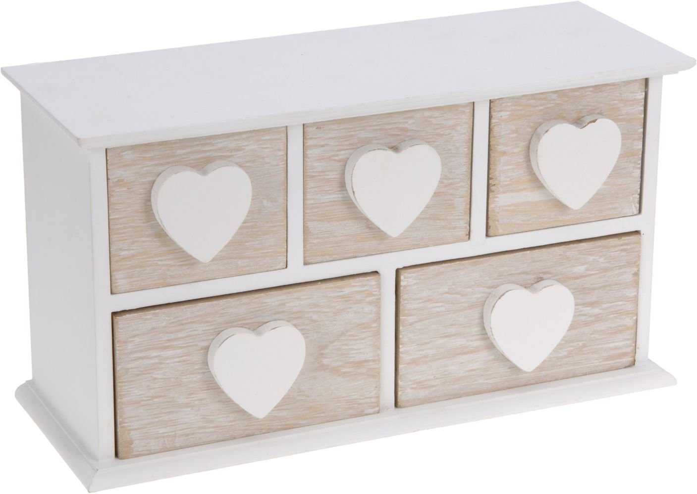 Spetebo Schmuckkasten Holz Schmuckkästchen mit 5 Schubladen - 24 x 13 cm, K günstig online kaufen