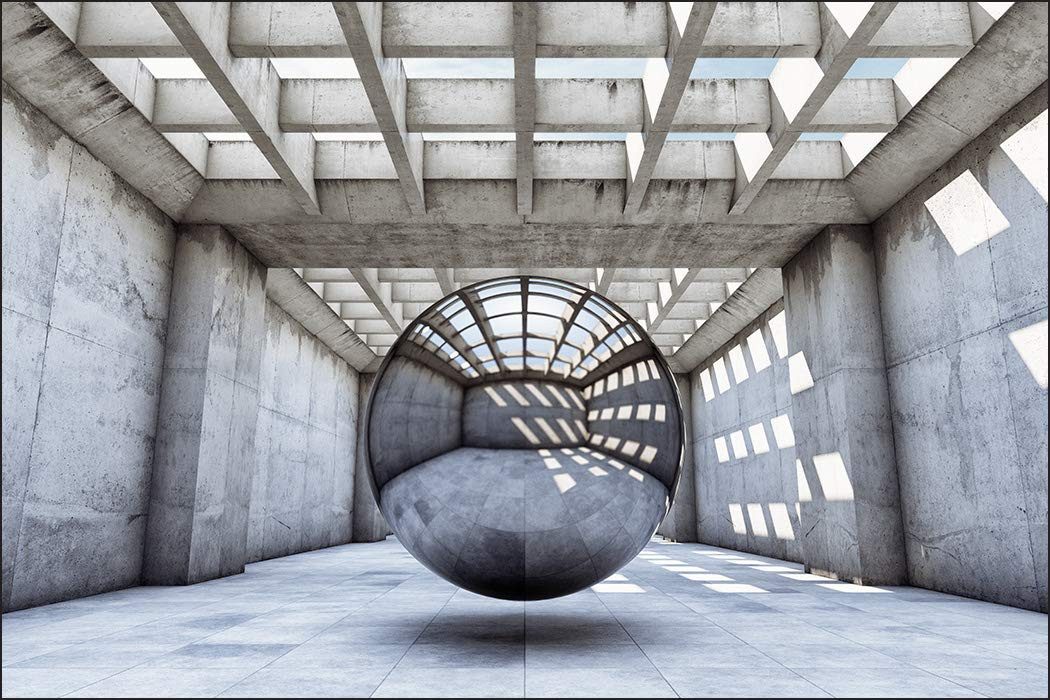 Muralo Fototapete Muster – Fototapete Wandtapete Vlies Wanddeko Wohnzimmer, bedruckt, 3D – Tunnel, 90 x 60 cm, Vlies