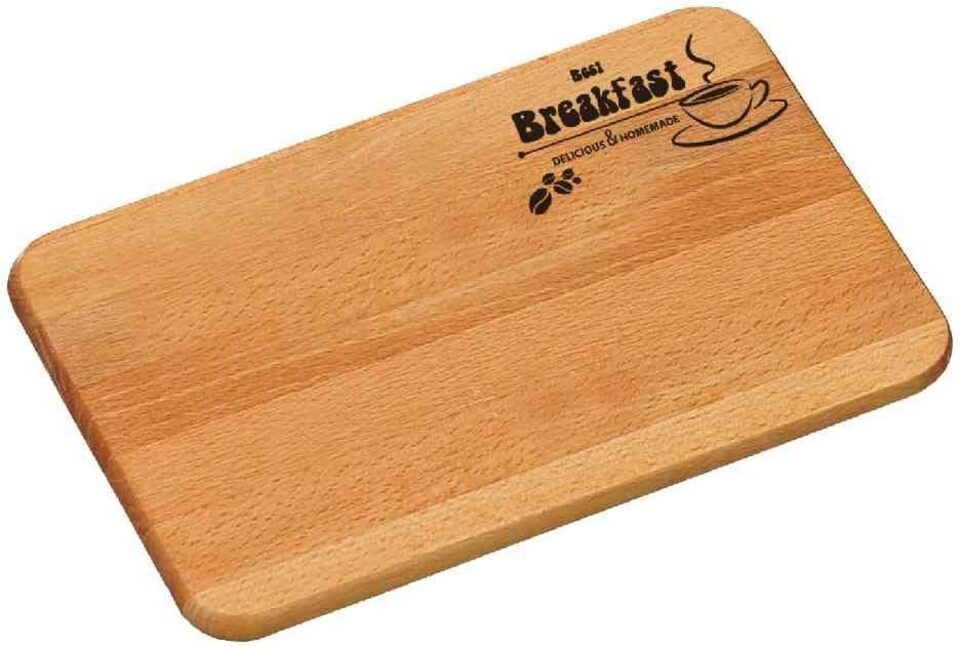 KESPER® Schneidebrett Schneidebrettchen aus Buche - Breakfast, 23 x 15 x 1 cm, (1-St)