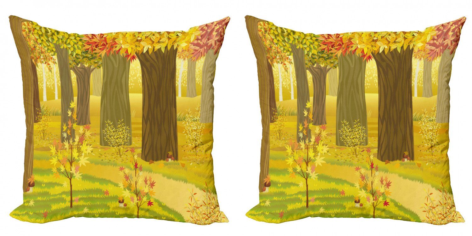 Kissenbezüge Modern Accent Doppelseitiger Digitaldruck, Abakuhaus (2 Stück), Fallen Fantasie-Traumhafter Wald