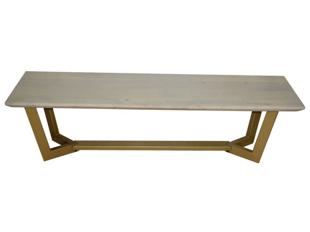 WOLF MÖBEL Esszimmerstuhl KEYWEST Sitzbank m. Baumkante, 160×40×45 cm, Mango beach, Eisen gold (160x40x45), KEYWEST Sitzbank m. Baumkante, 160×40×45 cm, Mango beach, Eisen gold